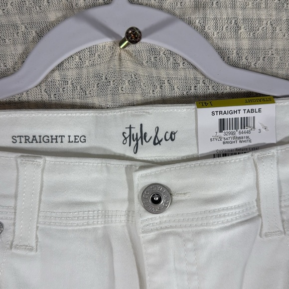 Style & Co. Women's White Straight Leg Jeans - Picture 3 of 5
